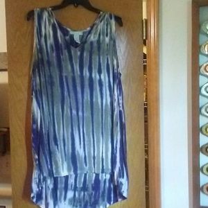 Tie-dye high low tank top womens size 2x